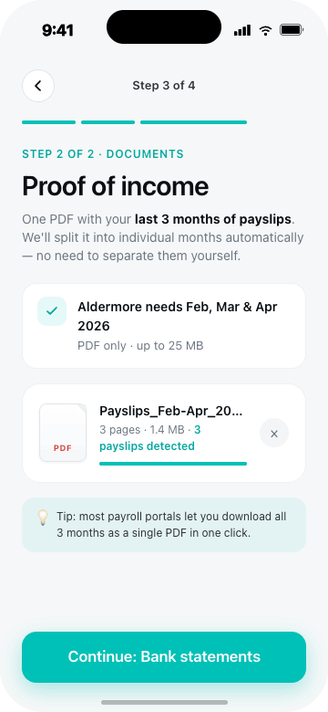 Companion app — parsed payslips